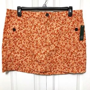 Wild Fable Orange Floral Denim Scooter Mini Skirt NWT